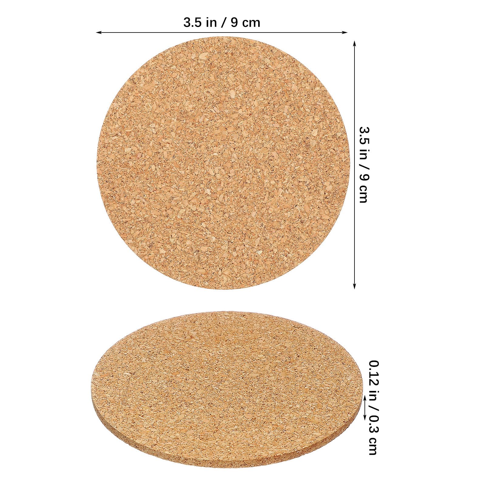 Veemoon Lot de 100 sous-Verres Ronds en Liège 90x3 Mm, Isolation Thermique Antidérapante pour Boissons, Dessous de Verre Robustes et Légers, pour Maison, Bureau et Bar