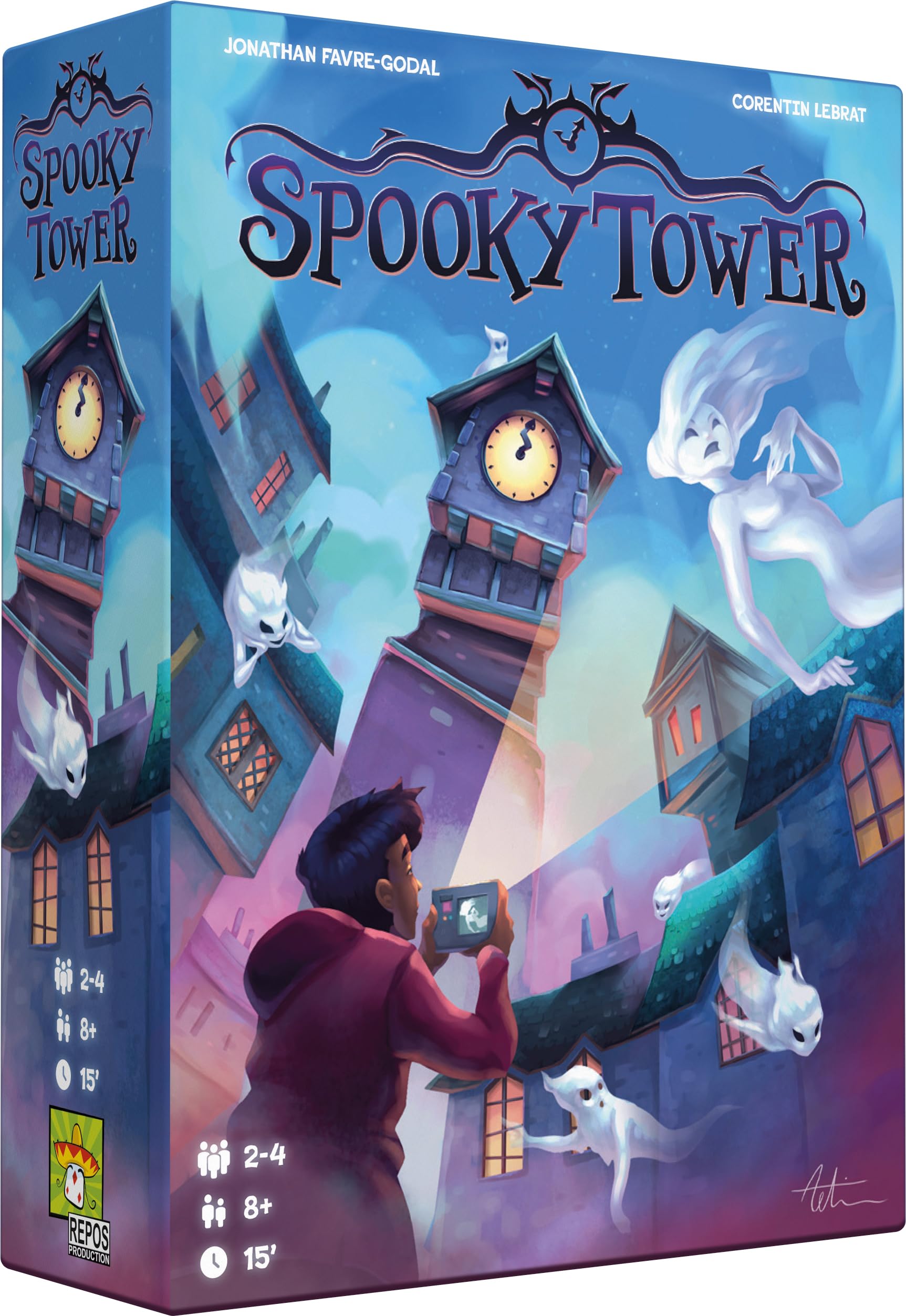 Asmodee - Spooky Tower - Repos Production - Cooperative Board Game, Easy to Learn Game for the Whole Family from 8 Years Old for 2 to 4 Players, French Version