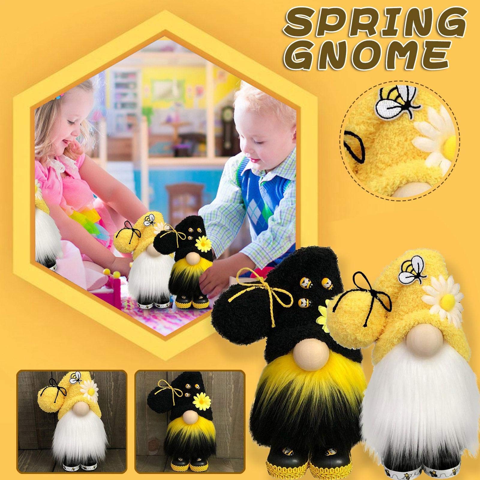 Lentedecoratie bloemplug houten bij decoratie 7cm 12st-14744