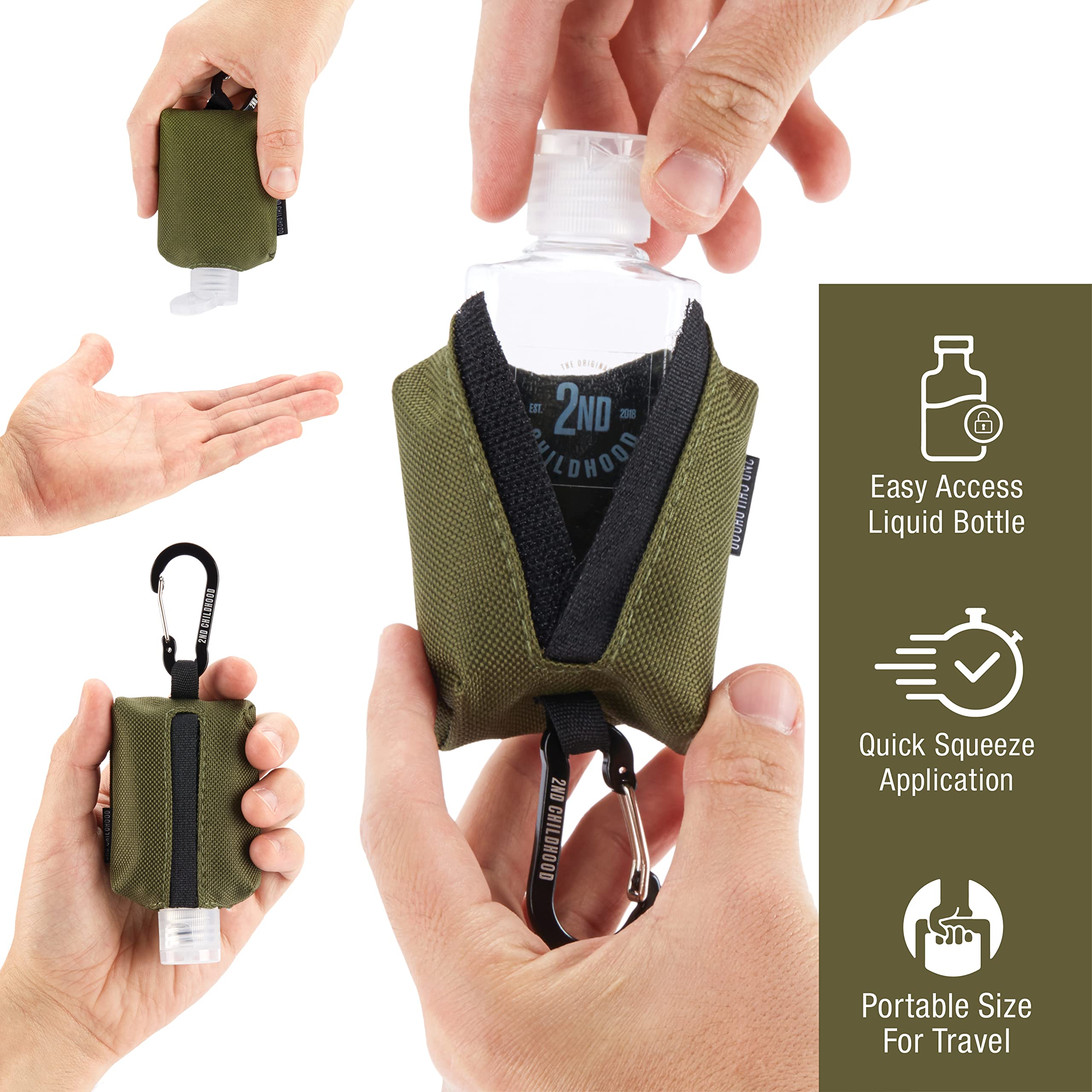 トラベルサイズボトルケース、ハンドサニタイザーホルダーキャリアバッグ - 液体収納用のポータブルミニウエストバッグ - クリップオンベルトループ、バックパック、財布- 空のフリップキャップ2オンス再利用可能なボトル付き, グレー Amazon.co.jp: トラベルサイズのボトルケース、ハンドサニタイザー