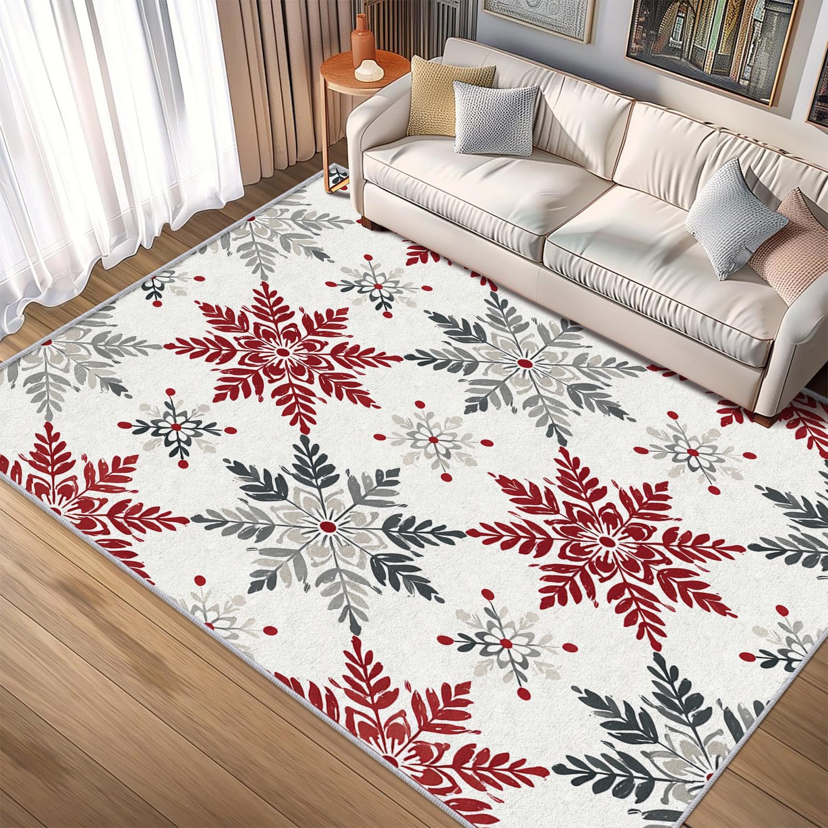 Tapis de Noël flocon de neige pour réchauffer la chambre