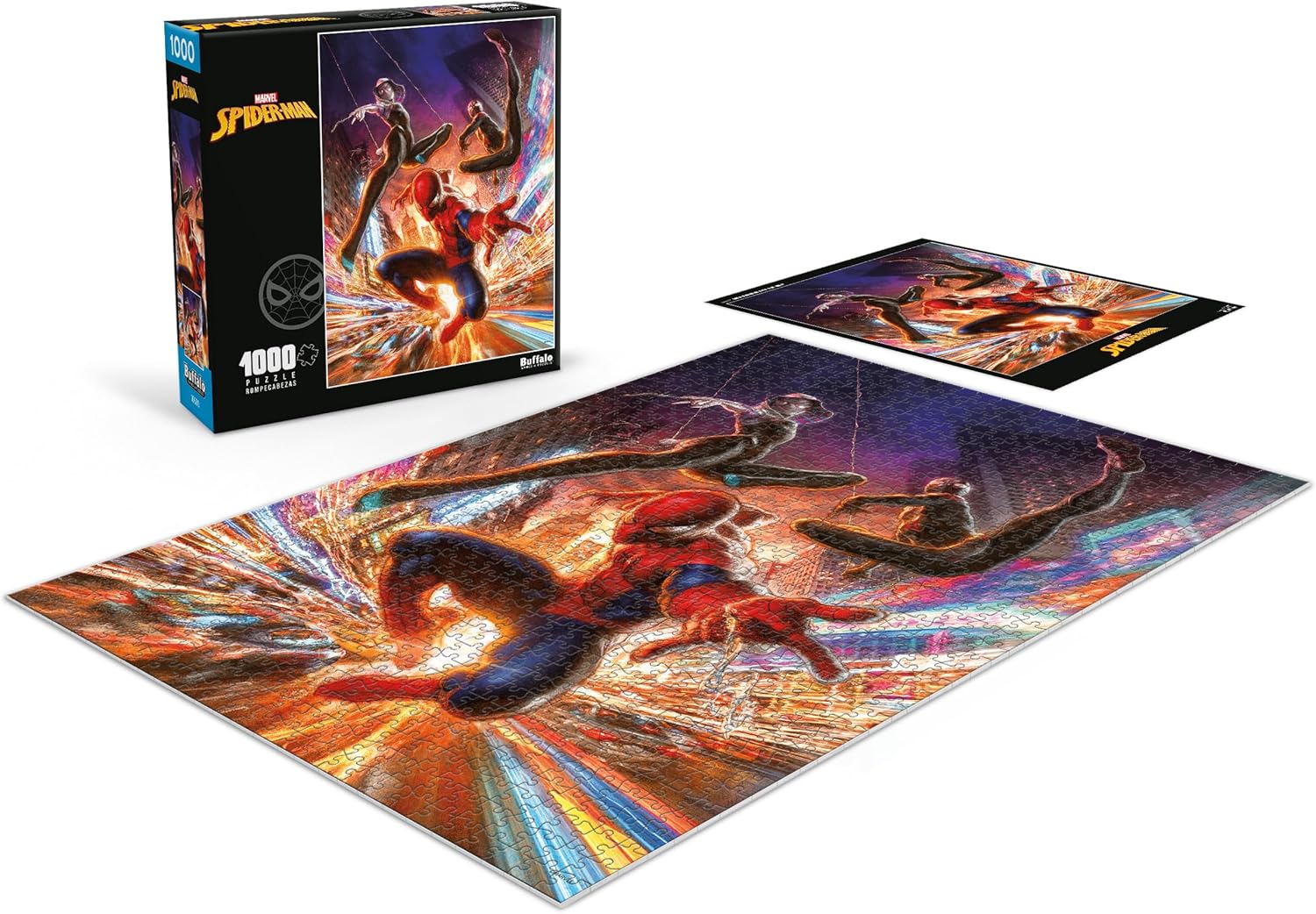 Buffalo Games Marvel Spider-Man Webslinging Into The Night 1000 Piece Jigsaw Puzzle for Adults – Action-Packed Marvel Jigsaw Puzzle Made in The USA – Precision-Cut Pieces, Beautiful Artwork