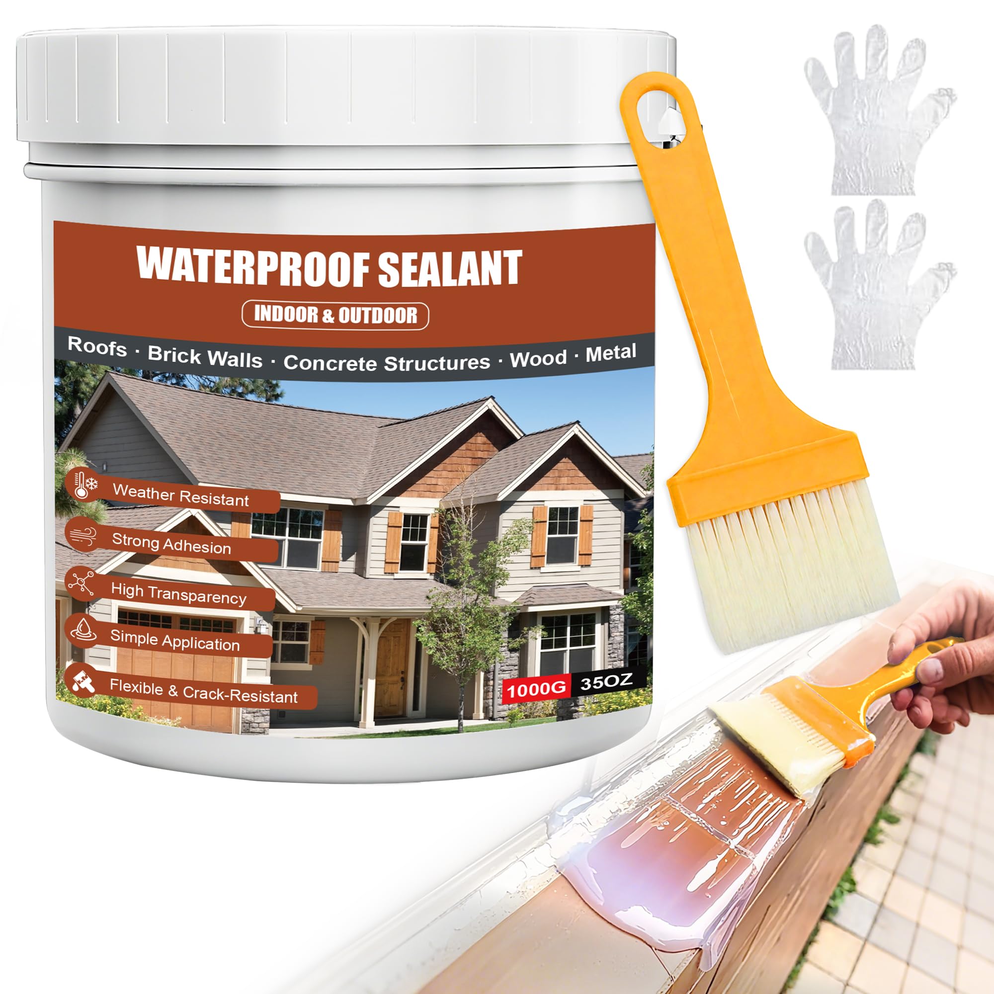 Invisible Waterproof Agent 500G | Transparent Sealant for Bathroom, Shower, Concrete & Roof, Indoor/Outdoor Use