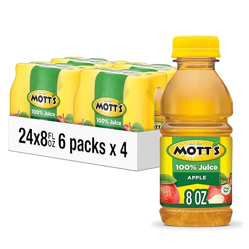 Mott's 100% Original Apple Juice, 8 Fl Oz Bottles, 24 Count (4 Packs Of 6), 2 Servings Of Fruit, 100% Fruit Juice, Gluten-free, Caffeine-free, Kosher, Contains No Artificial Colors Or Sweeteners - Apple - 8 Fl Oz (Pack of 24)