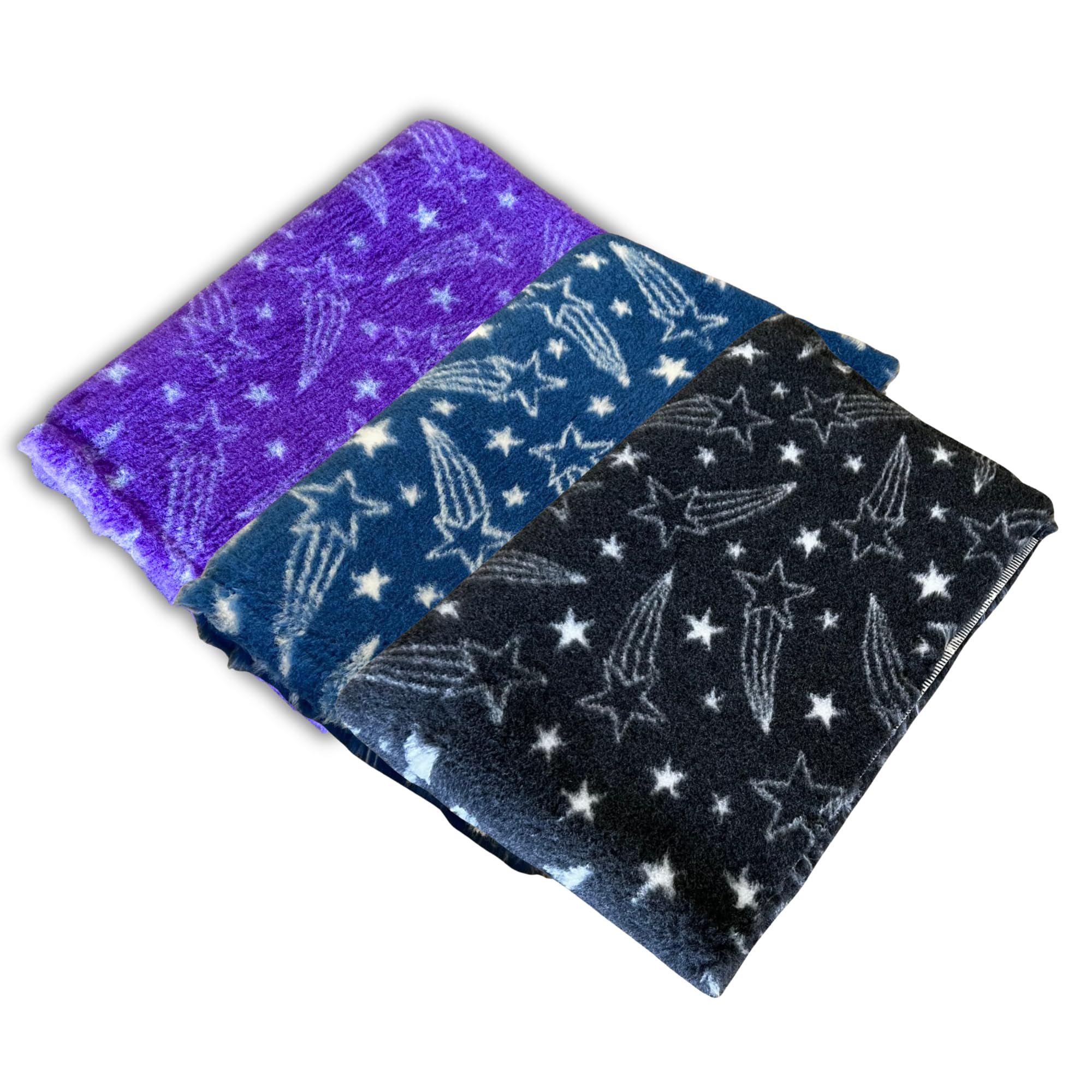 Pawstrading SHOOTING STAR Grey Blue Purple Dog Vet Bed Premium Rubber Backed Bedding (Blue, Large (100x150cm))