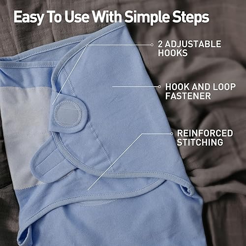 Miniatura 42 de Saco de dormir orgánico para bebé, paquete de 2 pañales para recién nacidos, artículos esenciales para bebés de 0 a 3 meses, 100% algodón suave