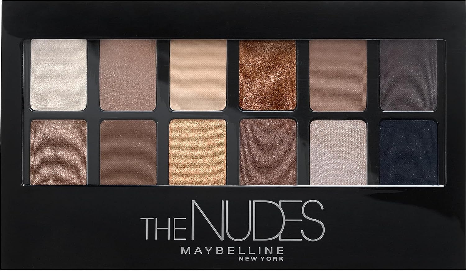 Maybelline The Nudes Eyeshadow Palette Makeup, 12 Pigmented Matte & Shimmer Shades, Blendable Powder, 1 Count