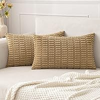 Vista 80 de MIULEE - Paquete de 2 fundas de cojín decorativas de corduroy, modernas y boho, suaves, con rayas, decoración del hogar estilo granja moderna