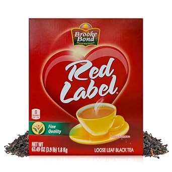 Brooke Bond Red Label | Loose Tea | Premium Quality | Indian Black Tea | Authentic Indian Chai Blend | Suitable for Milk Chai | Refreshing Flavor | 1800 Grams (Pack of 1)