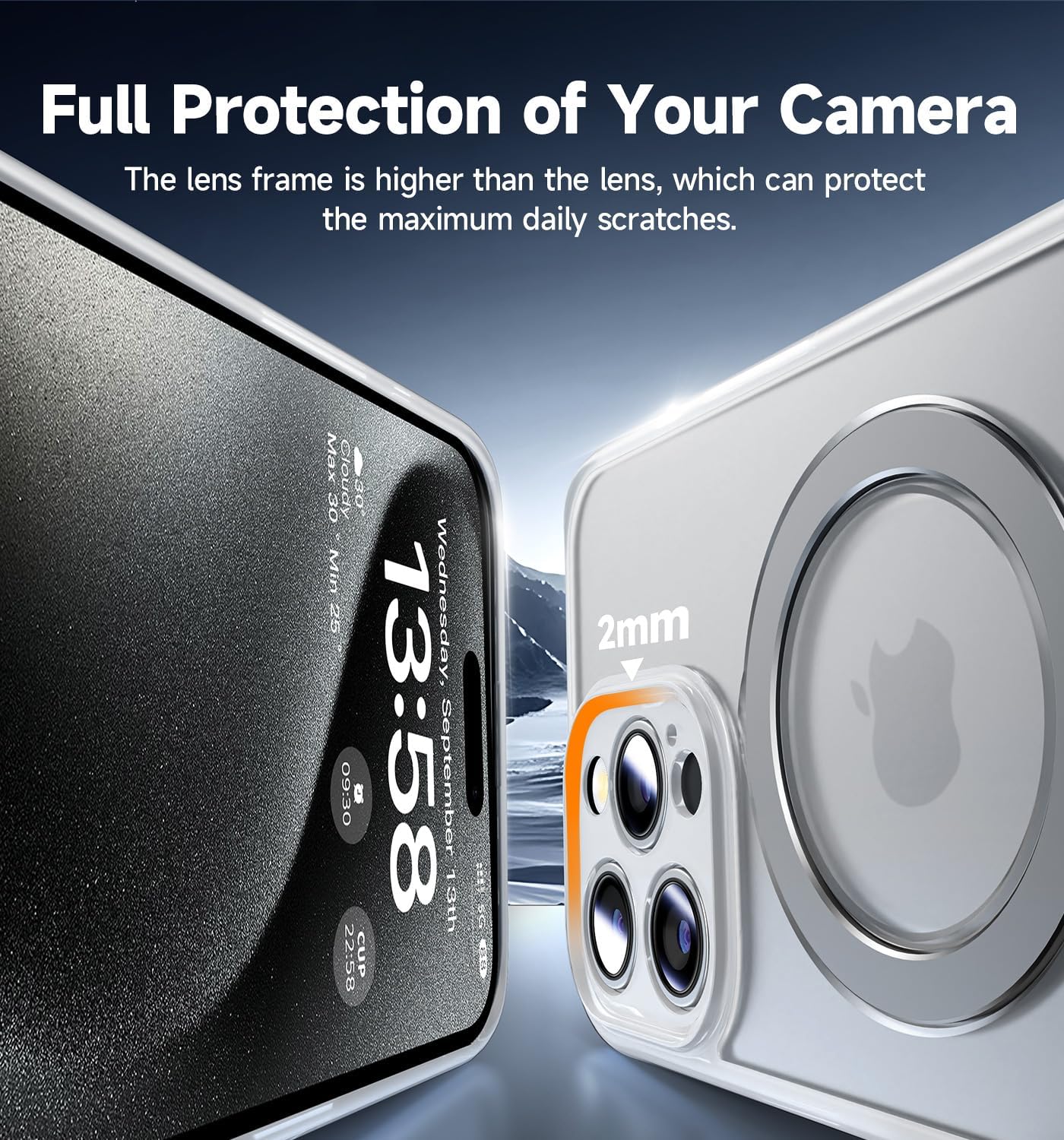 MAGIC JOHN for iPhone 15 Pro Case[Compatible with Magsafe][with Hidden 360° Rotatable Magnetic Metal Stand][Camera Protection][Military Grade Shockproof] Non-Slip, White - Image 5