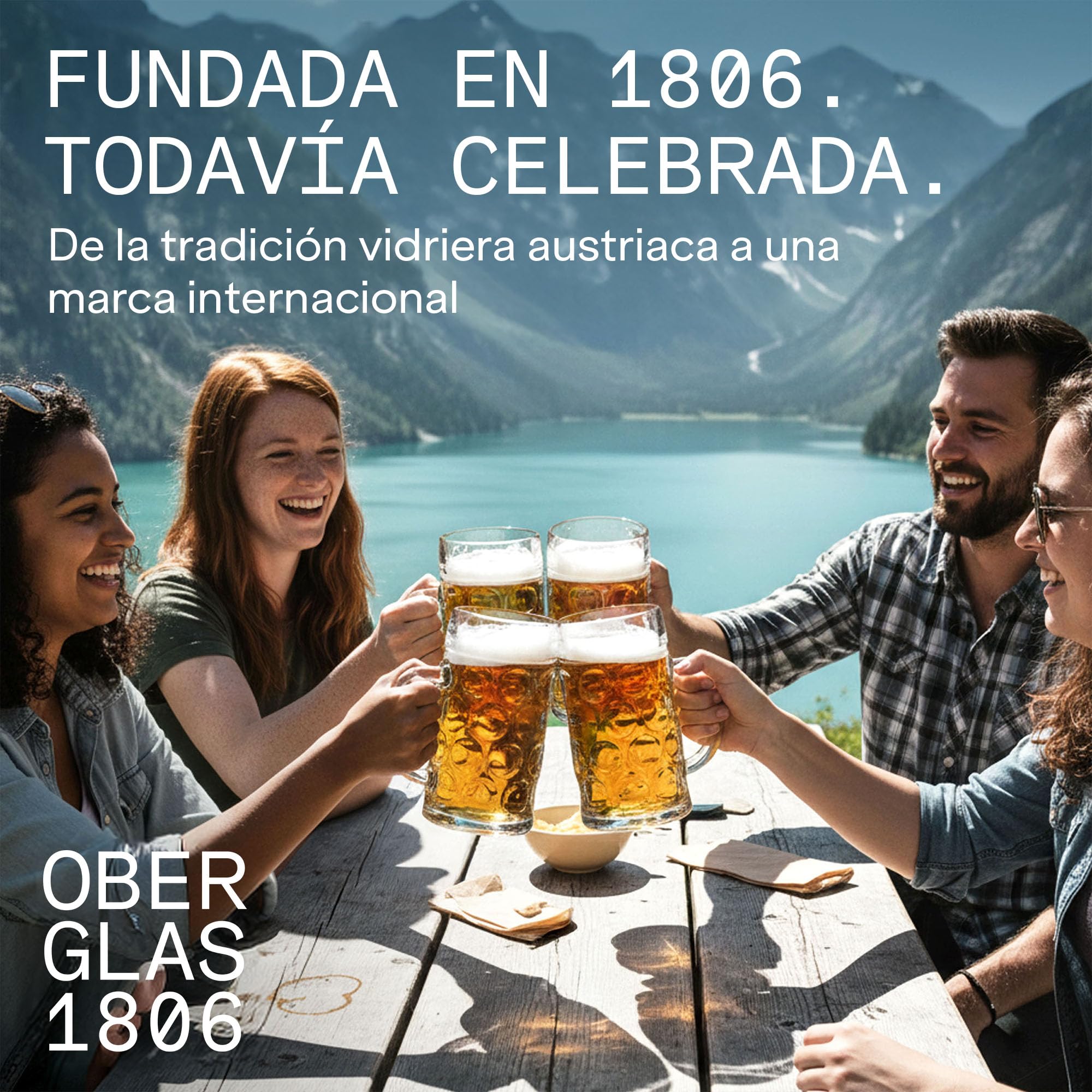 Stölzle Oberglas ISAR - Juego de 6 jarras de Cerveza (1 litro, Estable, Cristal de Lima, 1 L, Apto para lavavajillas)