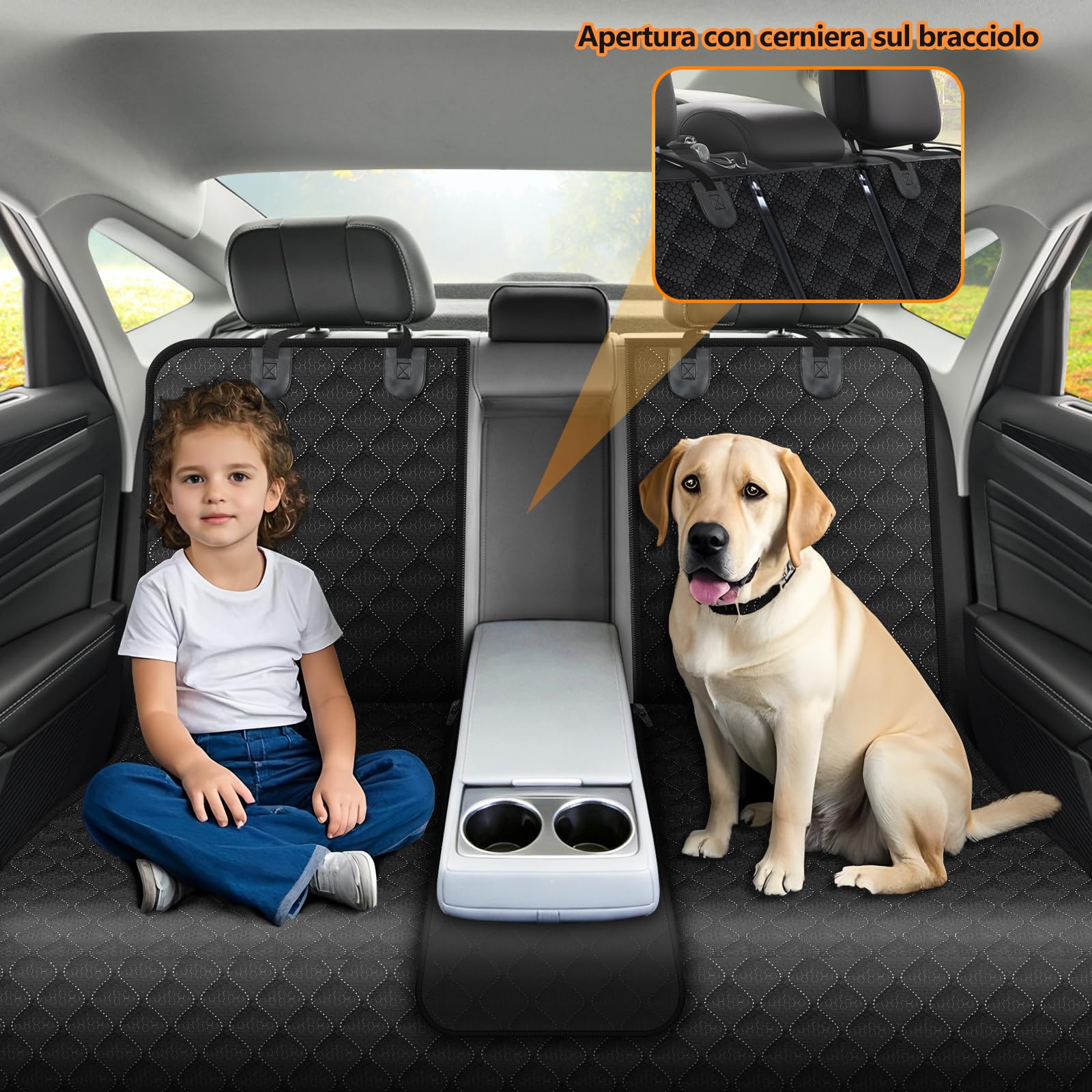 Alfheim Cane auto Custodia Resistente Alle Graffi Duratura Lavabile Sedile Posteriore Spessore Doppio Strato Custodia Anti Scivolamento, Universale per Auto Camion SUV