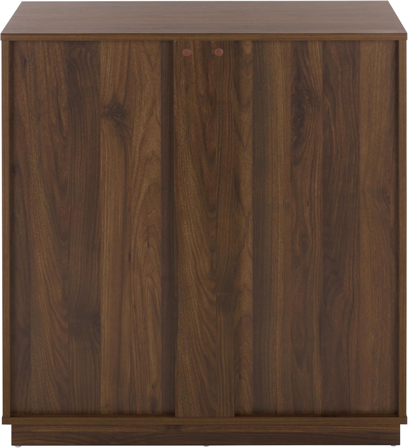 SAFAVIEH Furniture - Moroto Media Stand for TVs up to 35" - Walnut 2-Door Modern Sideboard Storage Cabinet Console with Slatted Doors & Interior Shelving (MED3607A)
