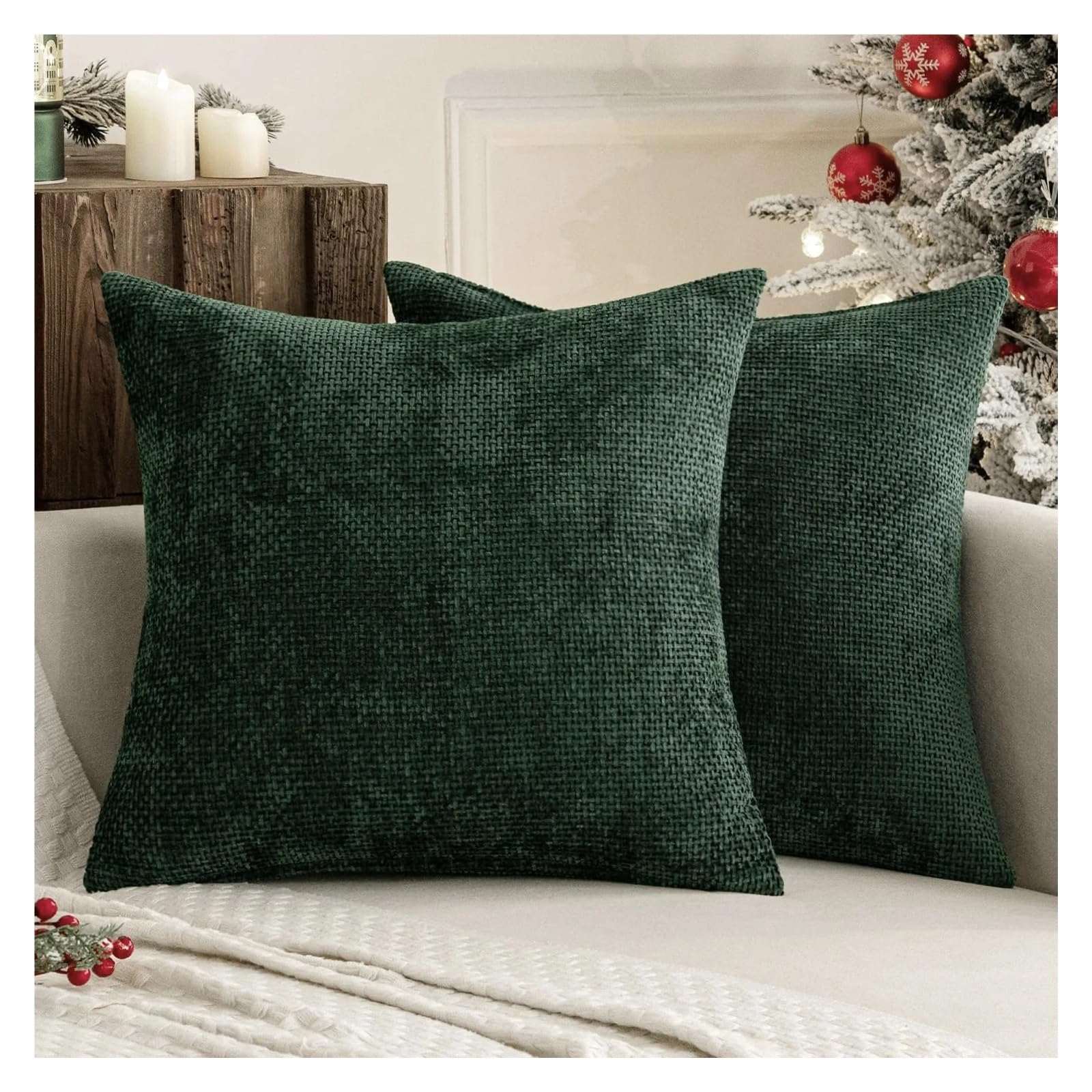 BTGYTTKL Throw Pillowcase 2pcs Luxury Chenille Pillow Cover