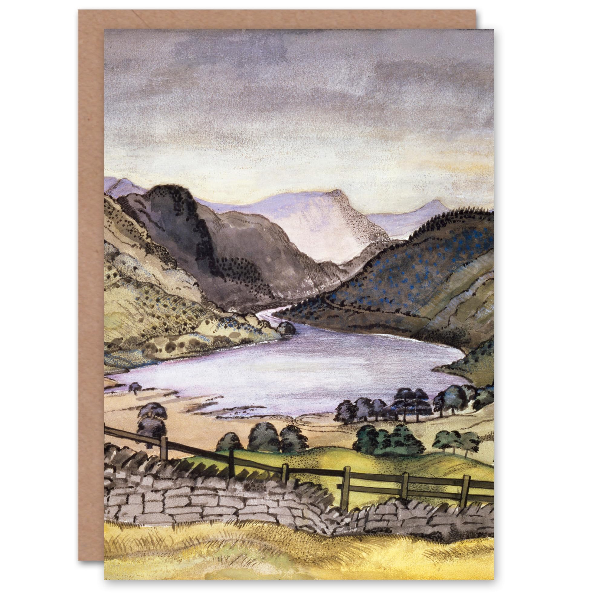 Artery8 Paul Nash Thirlmere Watercolour Landscape Greeting Card