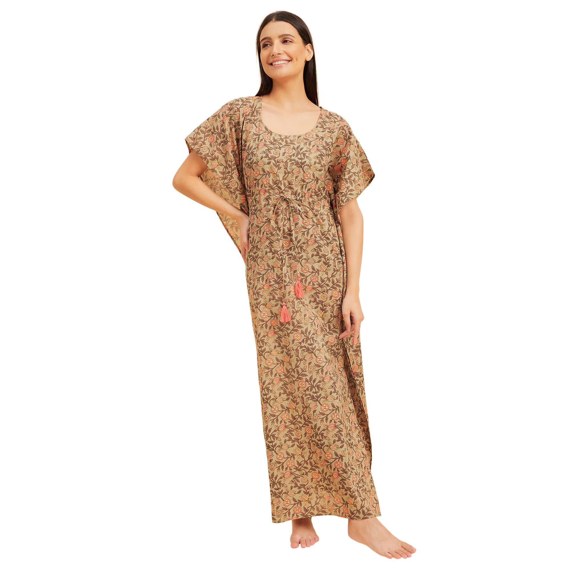 sweet dreams Women's Cotton Maxi Casual Relaxed Nightgown-picture-32
