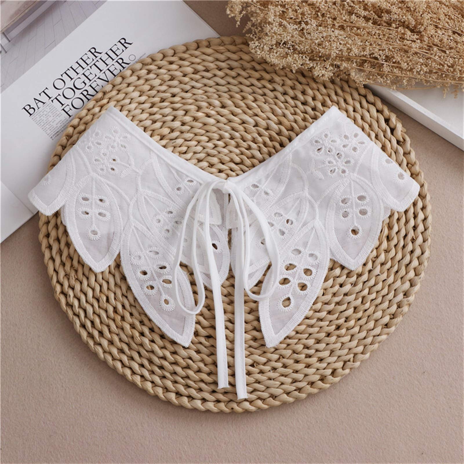Chenweiwei Lcuiling-Detachable collar Women Small Shawl Shirt Collar, White Color Lace Hollow out Detachable Collar, Girls Fake Collar Fashion and all-match (Color : Style 4)