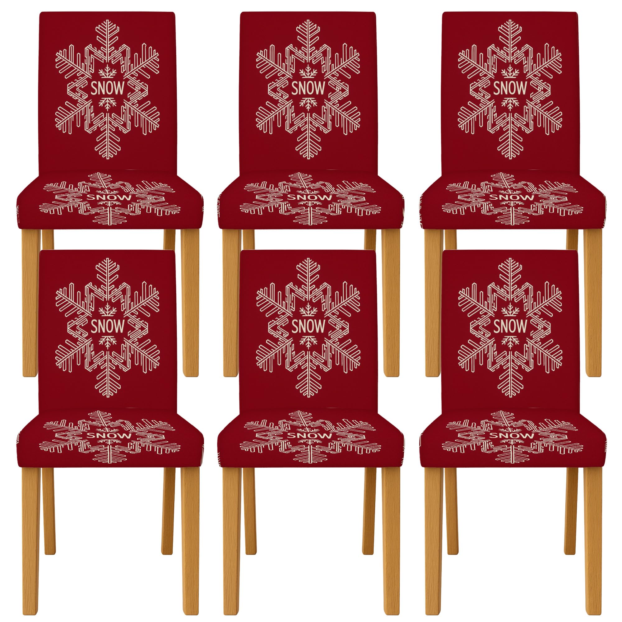 Housse de chaise flocon de neige de salle à manger extensible lot de 6 lavable