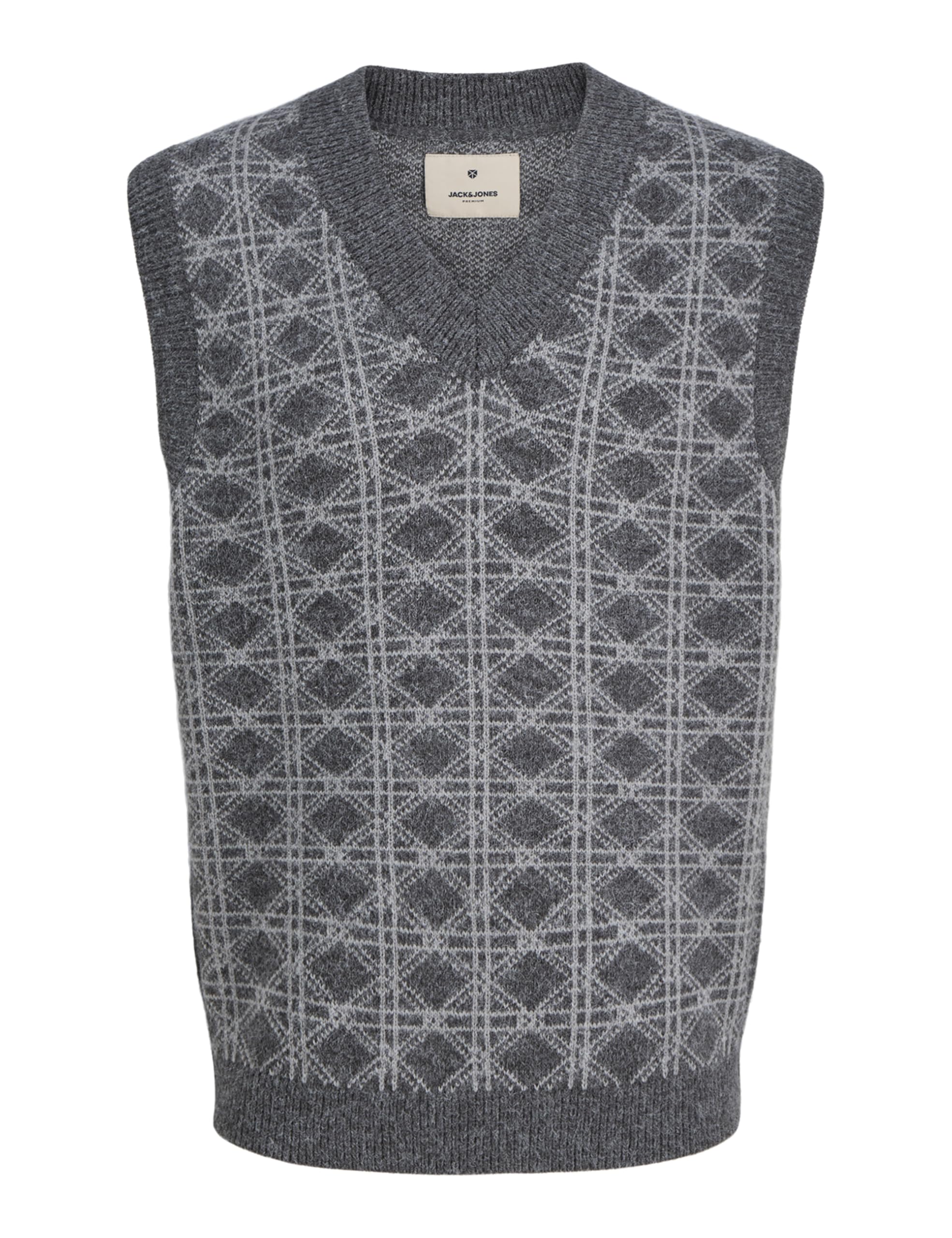 JACK & JONES Jprblukyle Knit Vest, Dark Grey Blend, S