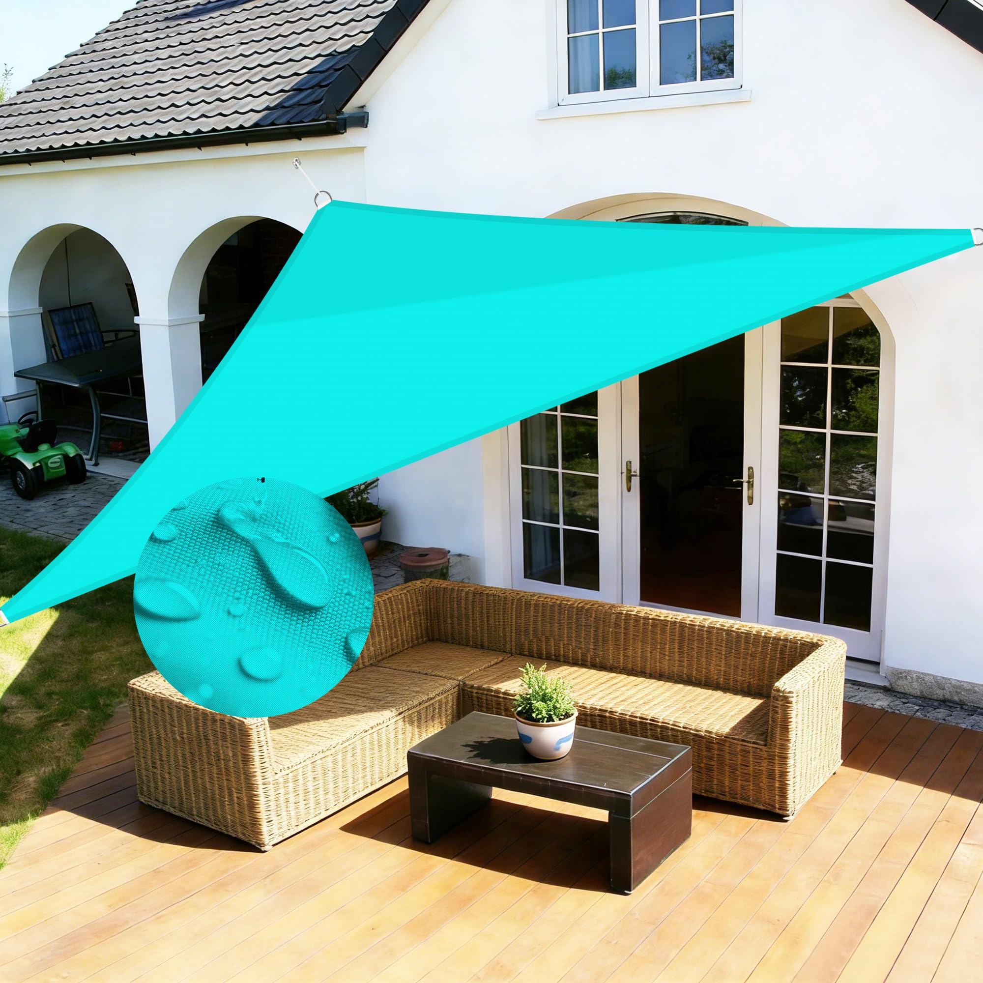 FLORALEAF Sun Shade Sail 12' x 12' x 17' Waterproof Triangle Heavy Duty Canopy Awning UV Block Shade Cover Sunshade for Patio Garden Outdoor Backyard