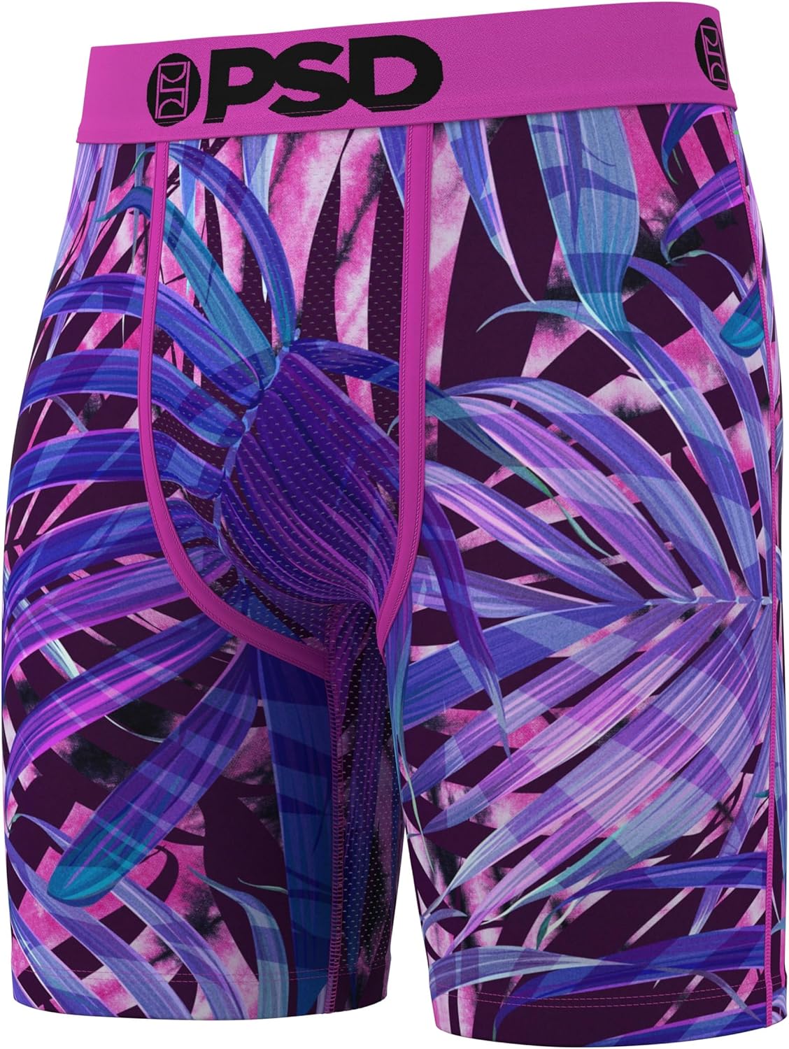 PSD Underwear Mens Boxer Briefs - Tropical Print, Standard Length Packs and Singles, Soft & Breathable Boxer Briefs for Men