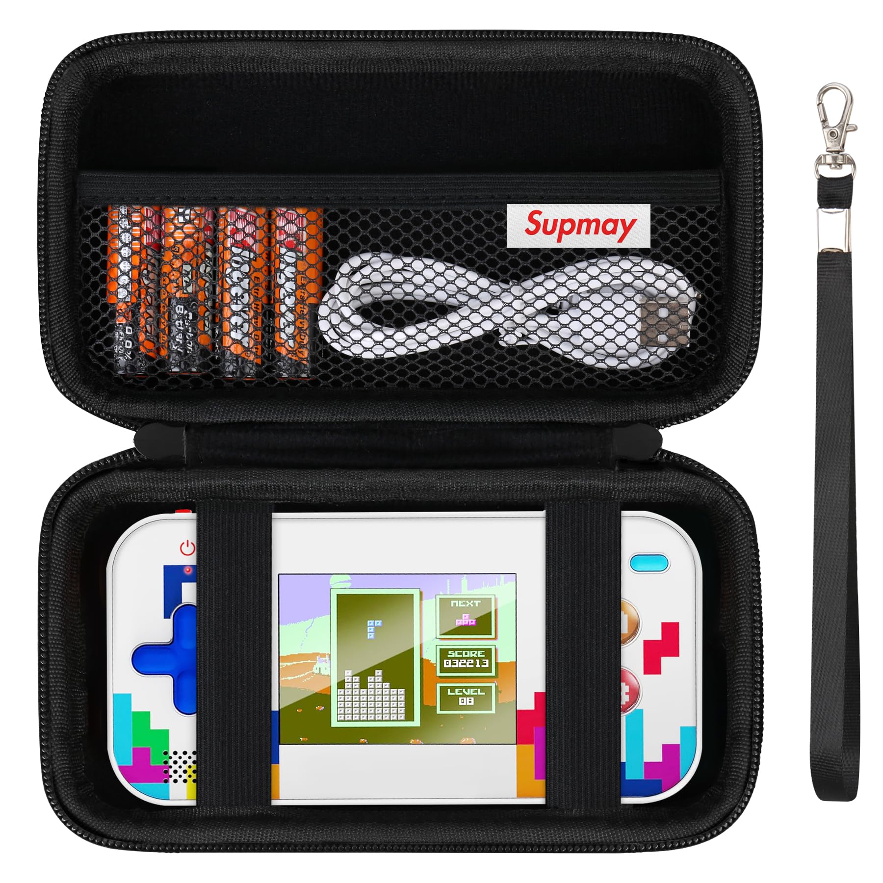 Supmay Hard Travel Case for My Arcade Tetris Gamer V, Strategic Puzzle Games, Portable Video Game System Handheld Game Protection Case with Mesh
