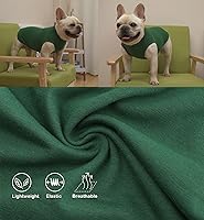 Vista 5 de Camisas de algodón en blanco para perros, ropa mediana para perros, verde militar y verde profundo, M