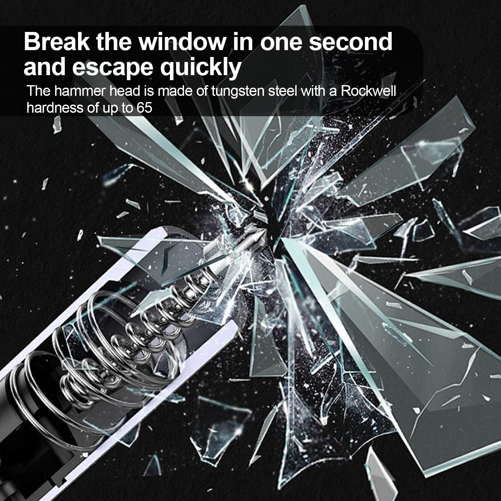 2Pcs Car Window Breaker, 2 in 1 Seat Belt Cutter and Window Breaker with Test Glass & Holders, Safe Hero Life Hammer Flash Hammer for All Vehicles Safety Escape Tool(2Pcs) - 3