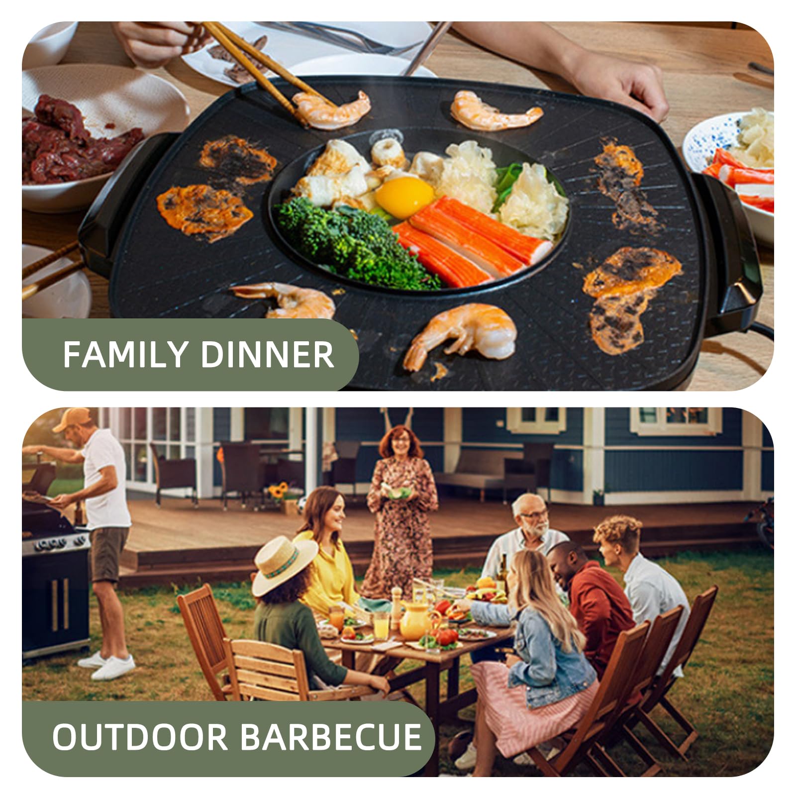 MIni Dunstabzugshaube mit Aktivkohlefilter, 2-Zweck Tischhaube Mobile Abzugshaube Dunstabzug, 3-Gang-Abluftventilator, Umluft Abzugshaube für Steak Grillen BBQ Camping Wohnmobil