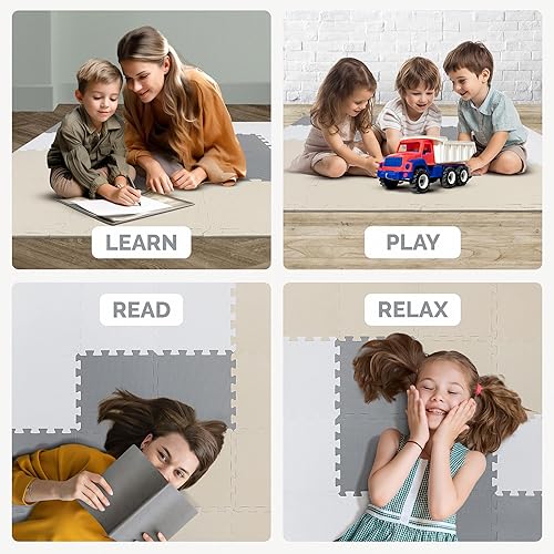 Vista 40 de ToyVelt - Tapete infantil de espuma, alfombra de juego entrelazado con colores, alfabeto, ABC; rompecabezas grande de azulejos educativos de espuma