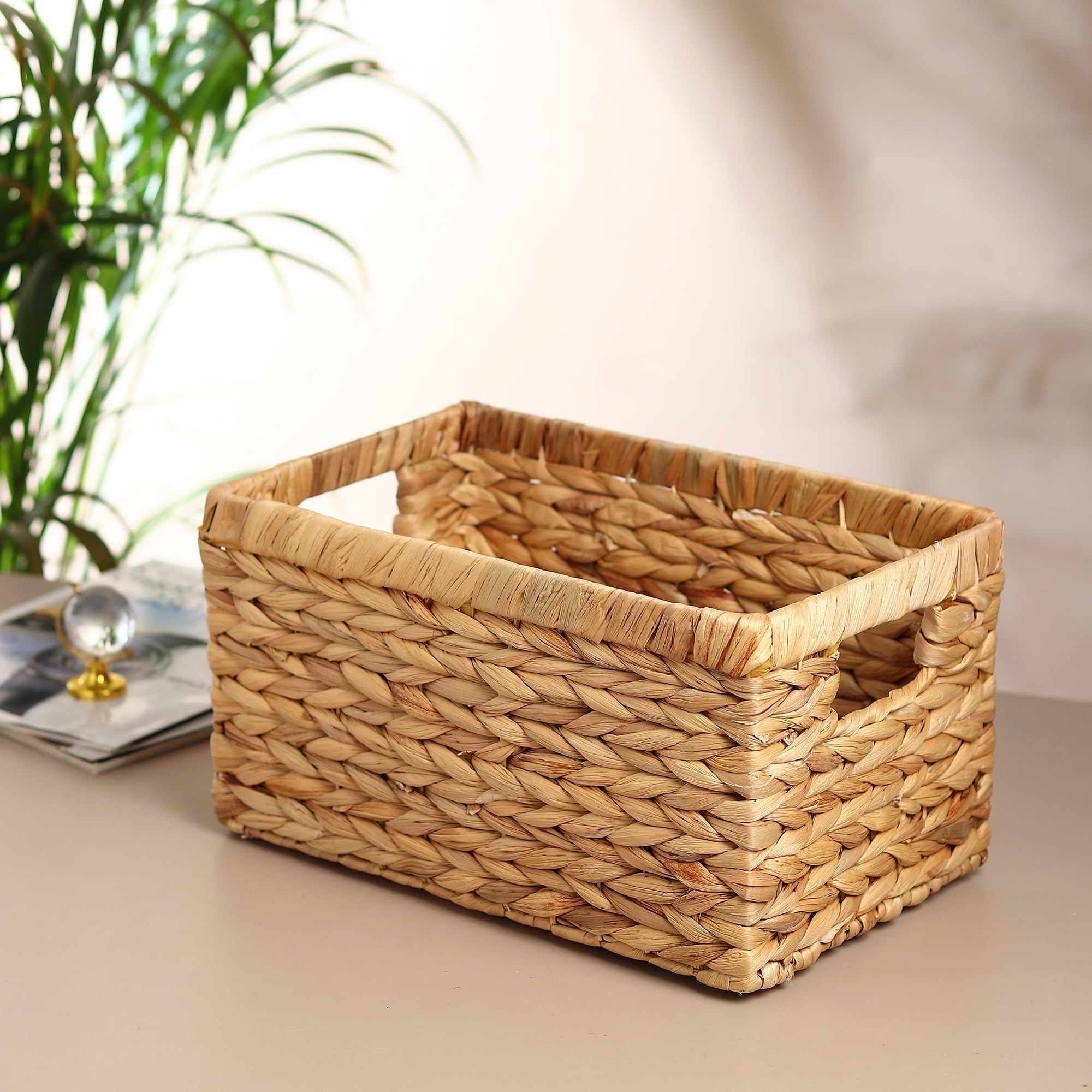 Habere India-All The Cultures Fabricating India Basket For Storage | Baskets For Organizing | Clothes Organizer | Shelf Basket (Design 01: 33x21x17 cm), 1 pc-image-28