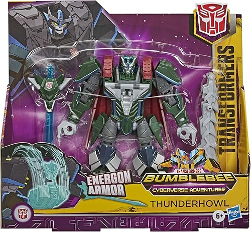 Miniatura 9 de Transformers Bumblebee Cyberverse Adventures Ultra Class Thunderhowl figura de acción, Energon Armor Power Up, para niños de 6 años en adelante,
