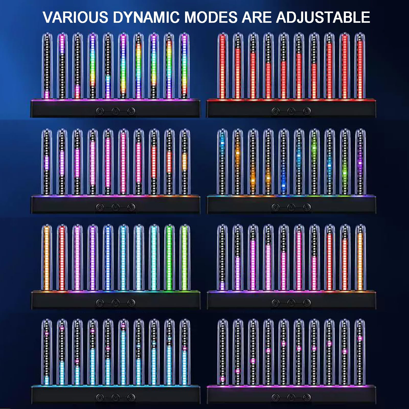 Rgb-pickup-lampe, Led-musikrhythmus-synchronisationslicht Mit 10 Nixie-röhren, 8 Dynamischen Modi, Farbanpassung, Für Schreibtisch, Studio Und Gaming-zimmer