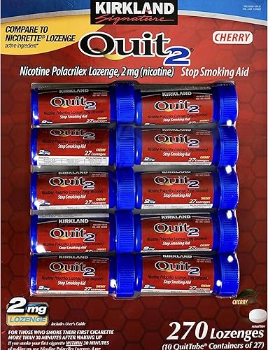 KIRKLAND Signature Quit 2 pastillas Polacrilex de nicotina, sabor a cereza, 270 unidades