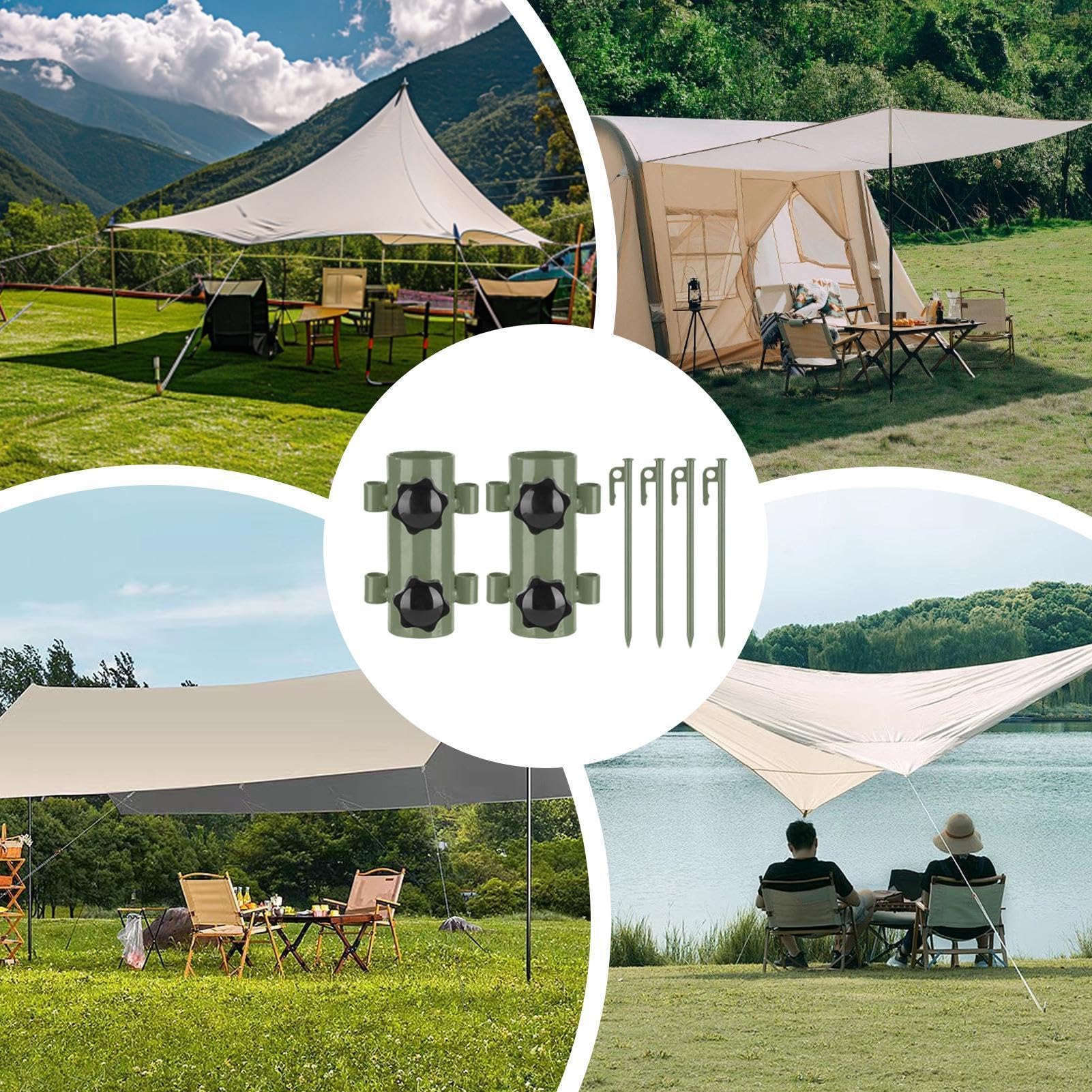 Luifel Steunstokken Houder, Paraplu Staaf Ondersteuning Rack - Winddicht Schaduw Tent Pole Rack