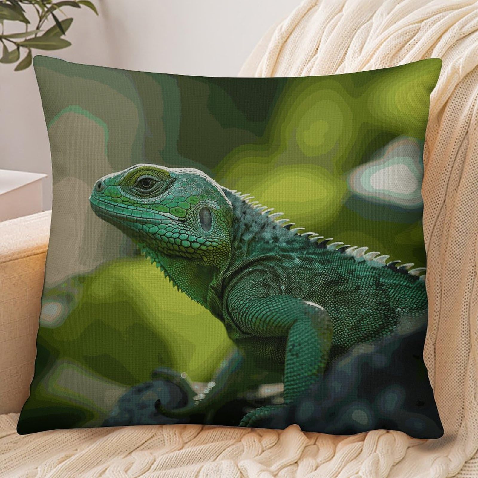 Fekiloot Style Green Lizard Pillowcase Pillow Sham Pillow Case