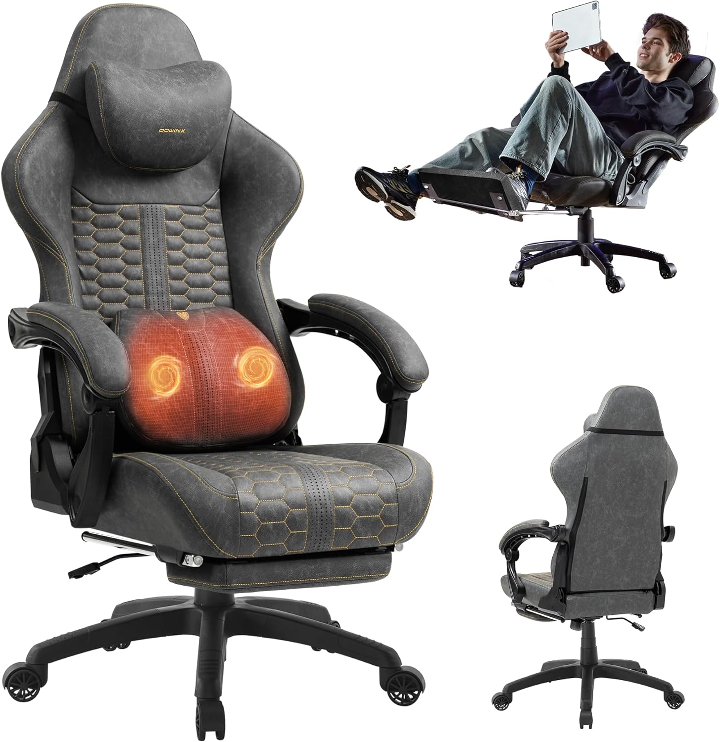 AxisPro – Ergonomic Office Chair with Massager & Footrest