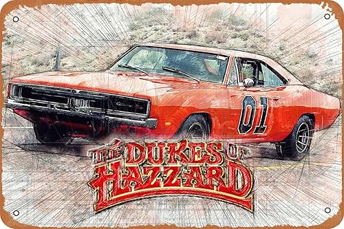 Póster de la película The Dukes of Hazzard con texto en inglés The Dukes of Hazzard para cafetería, bar, cueva de hombre, garaje, decoración de