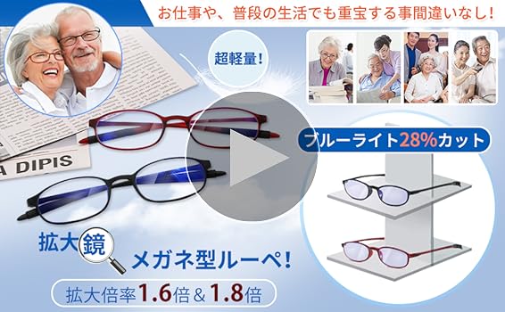 Amazon.co.jp: GOKEI 拡大鏡 ルーペ メガネ型ルーぺ 超軽量