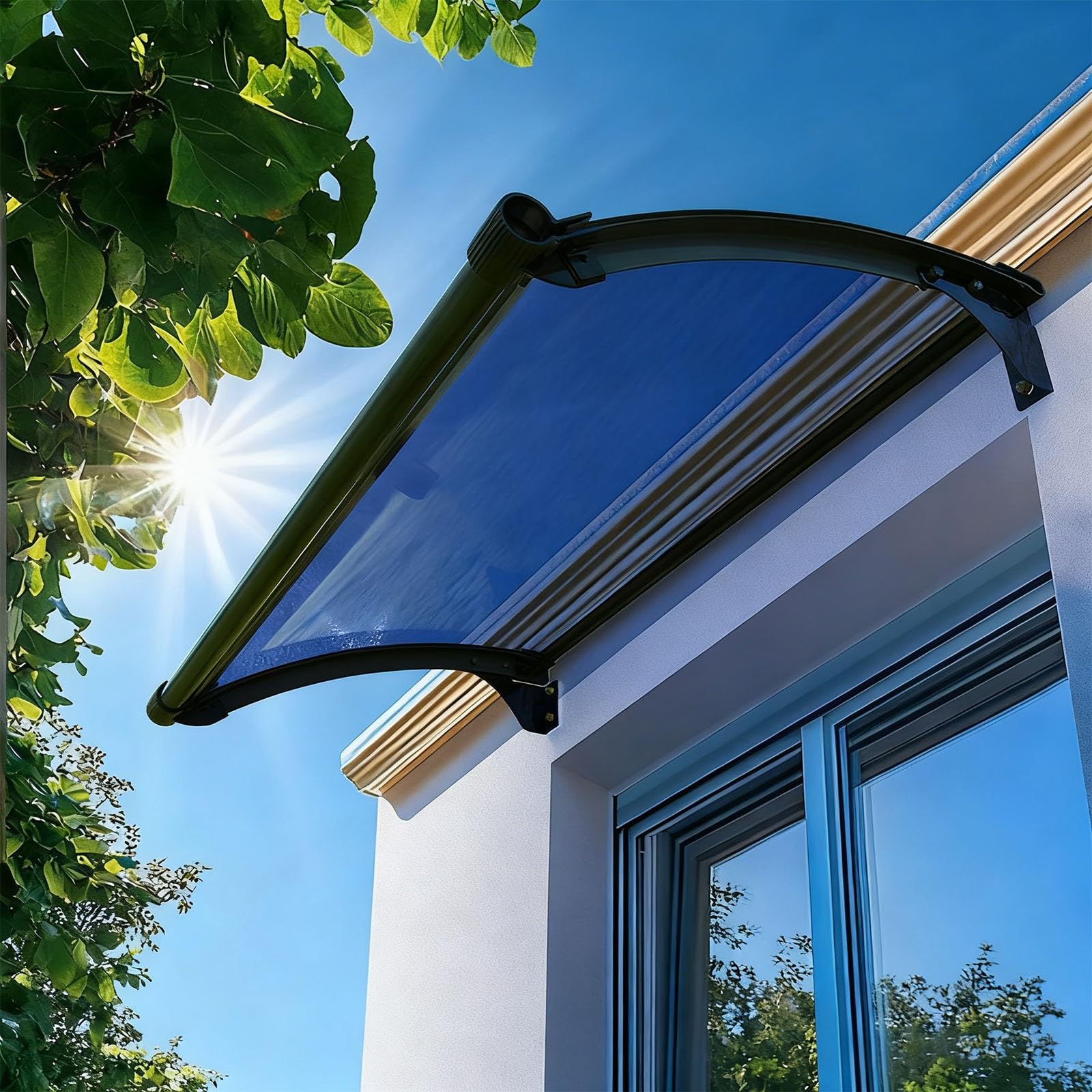 CZYZMDD Aluminum &ning for Door/Window Rain Cover Canopy WeatherResistant Veranda Tent Outdoor Shelter (80x210cm/31.5x83in)
