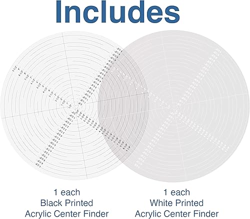 Miniatura 7 de Savannah Blanco impreso y negro impreso 10 pulgadas redondo centro buscador brújula acrílico flexible transparente para dibujar círculos • Trabajo