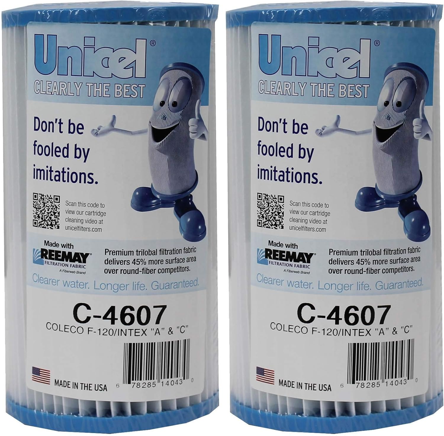 Unicel C-4607 4 Ounce Media Replacement Above Ground Swimming Pool Filter Cartridge with 51 Pleats (2 Pack)