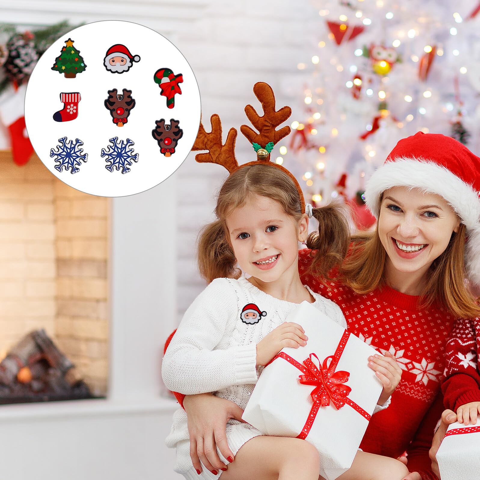 Ipetboom 8 Broches Navideños Dibujos Animados para Decorar Fiestas de Navidad Estilo Aleatorio