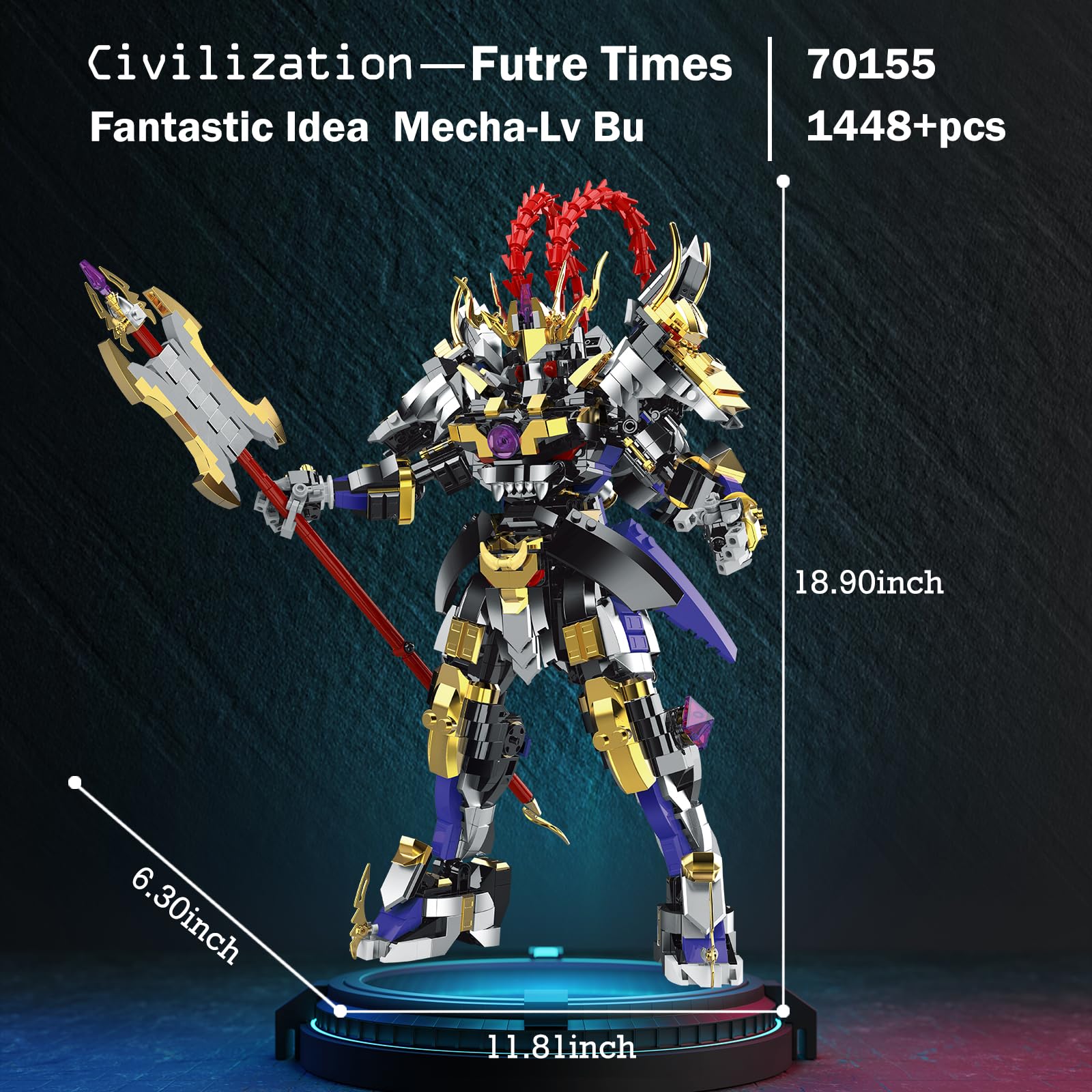 JMBricklayer Mecha Robot Building Sets, Cool Hero Mech Model Kits for Adults STEM Display Decor with Movable Joints - Image 4