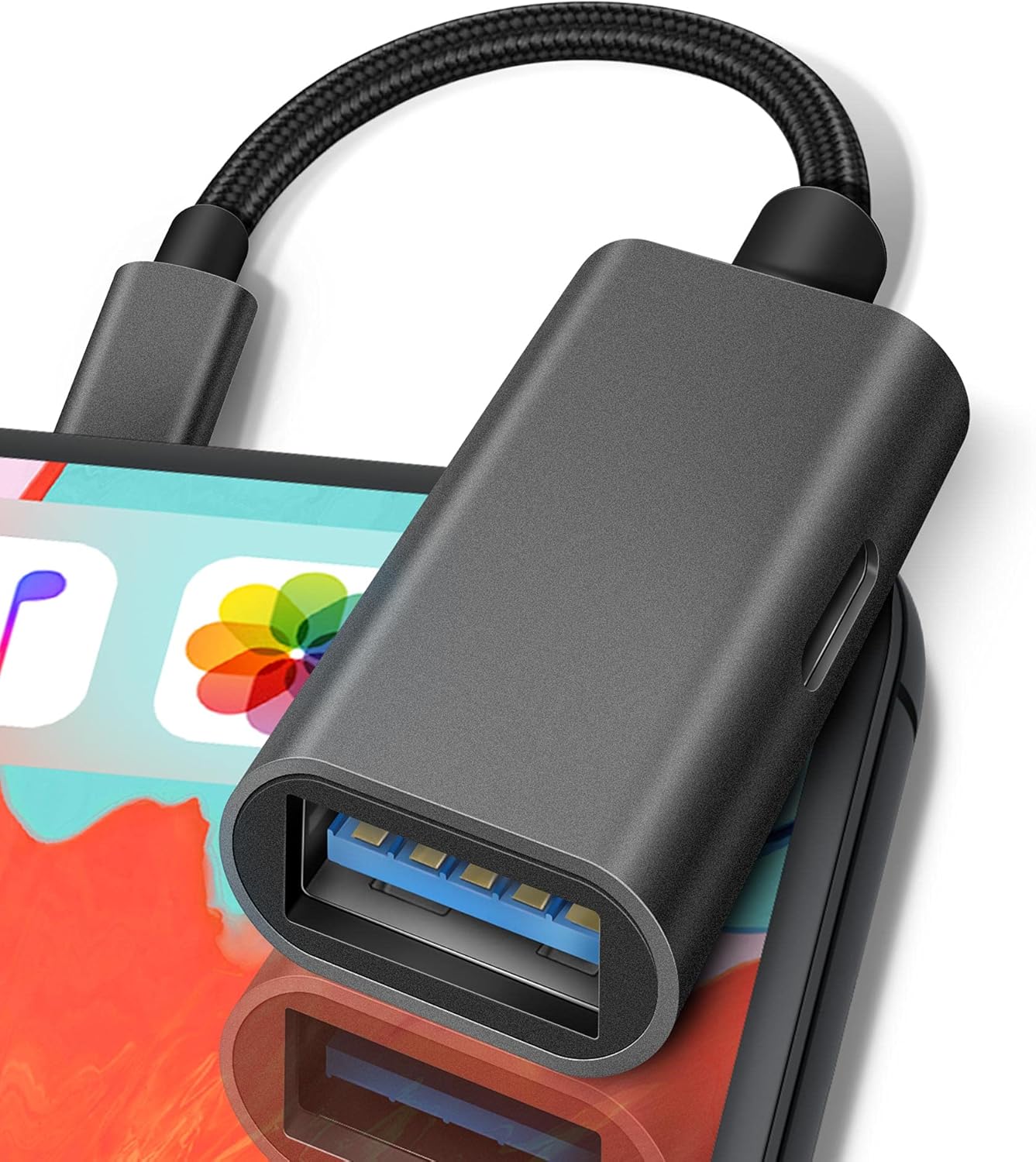 USB Adapter for iPad, USB to iPhone iPad Adapter, OTG Data Sync Cable