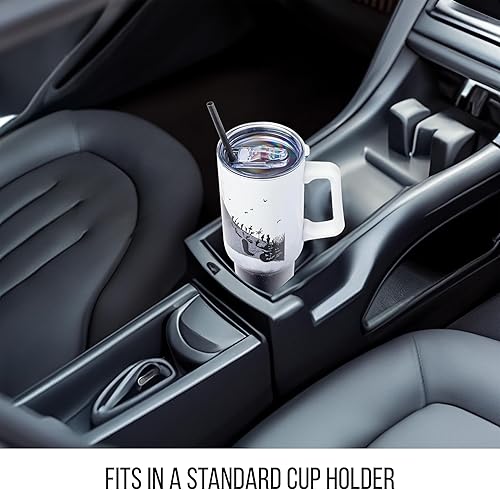 Miniatura 7 de Silver Buffalo Disney Nightmare Before Christmas by Tim Burton Jack Skellington Hill and Moon - Vaso de acero inoxidable con asa y pajilla, cabe en