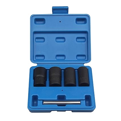 5pcs Twist Socket Set Wheel Lock Nut Remover Removal, Lug Nut Extractor Tool 17 19 21mm 22mm