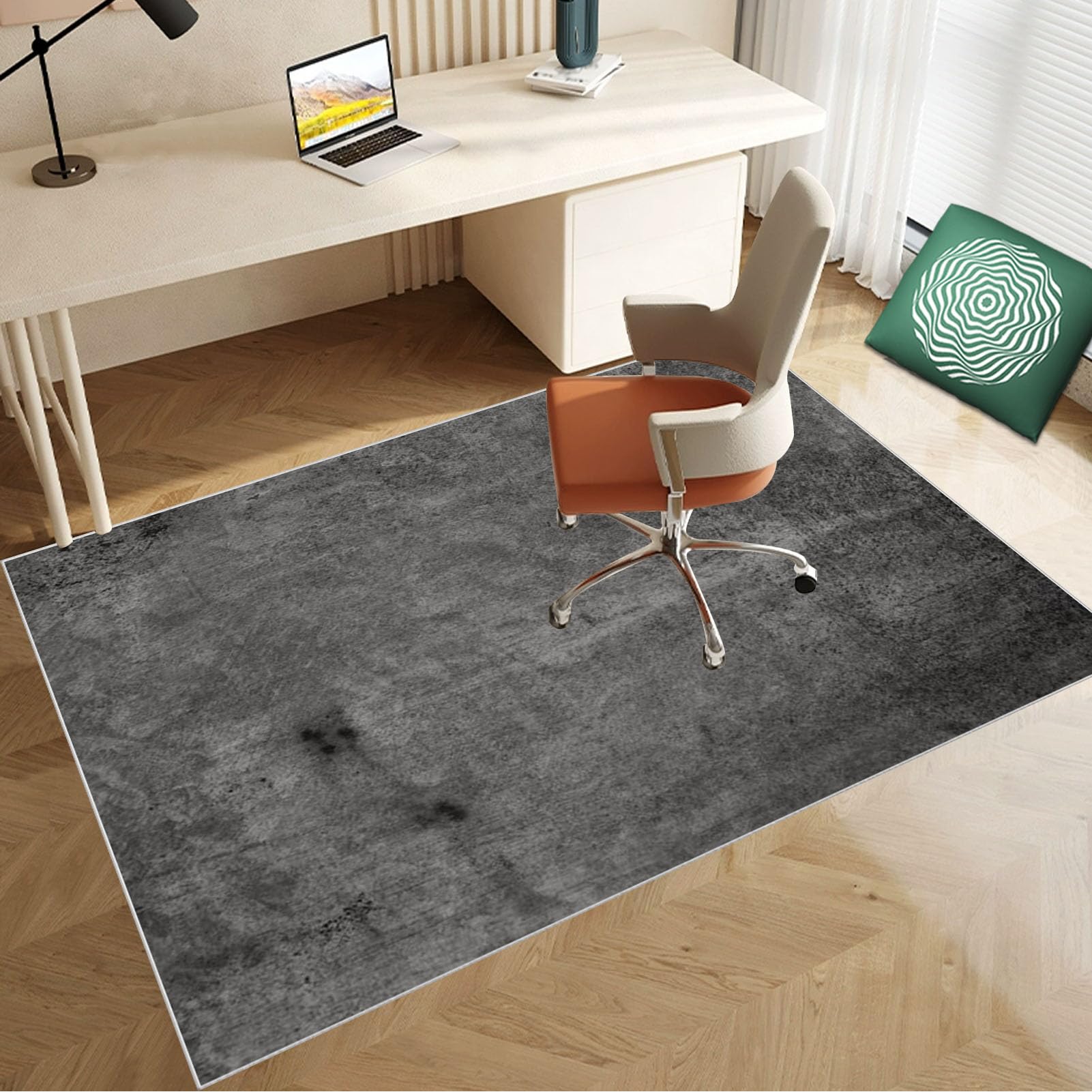 Ruxevnsy Heavy Duty Office Chair Mat for Carpeted & Hard Floor, 120 x 140 cm, Grey/Black