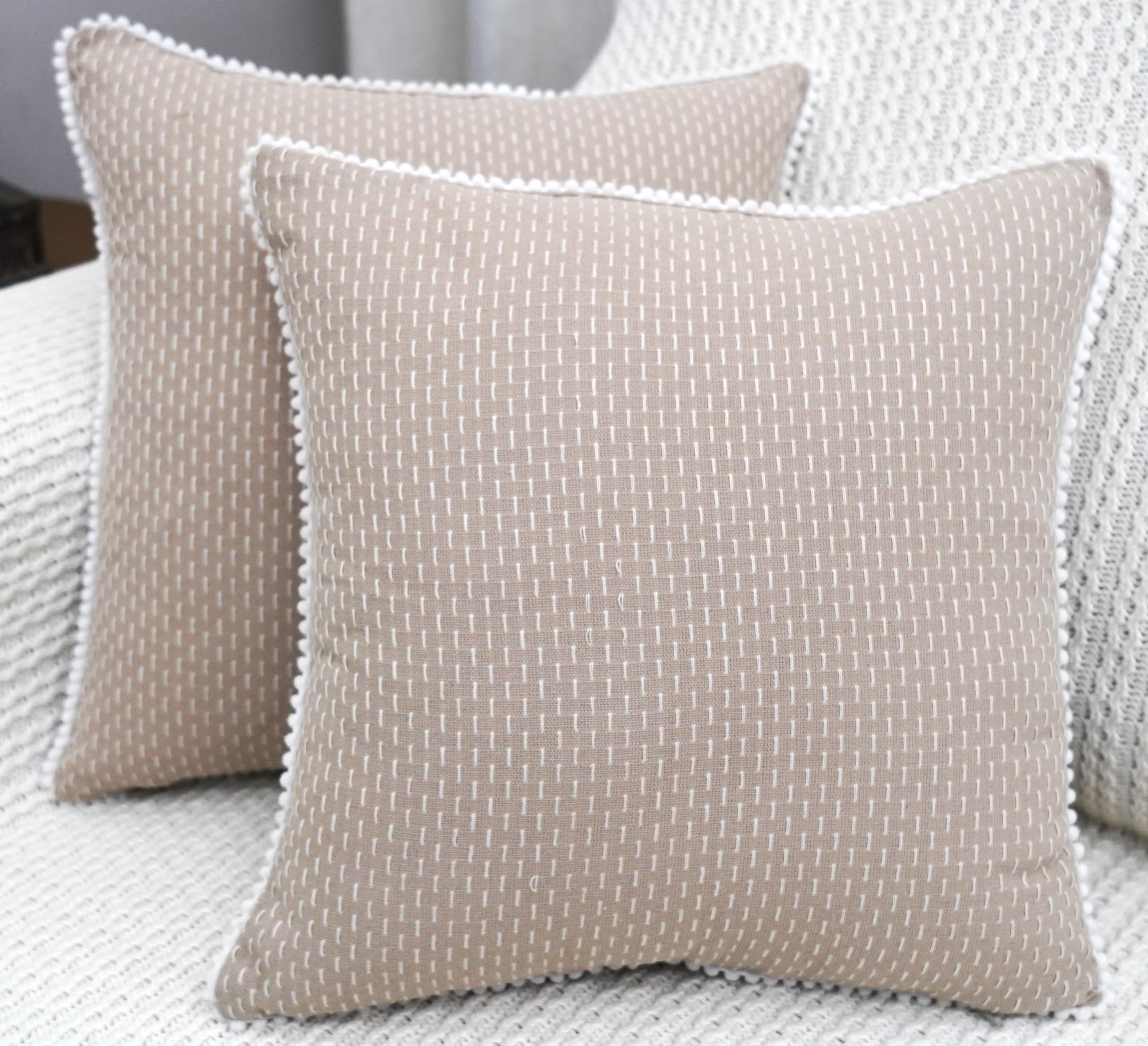 Buy mosey Cushion Cover 18 inch x 18 inch Set of 2 | Cotton 18x18