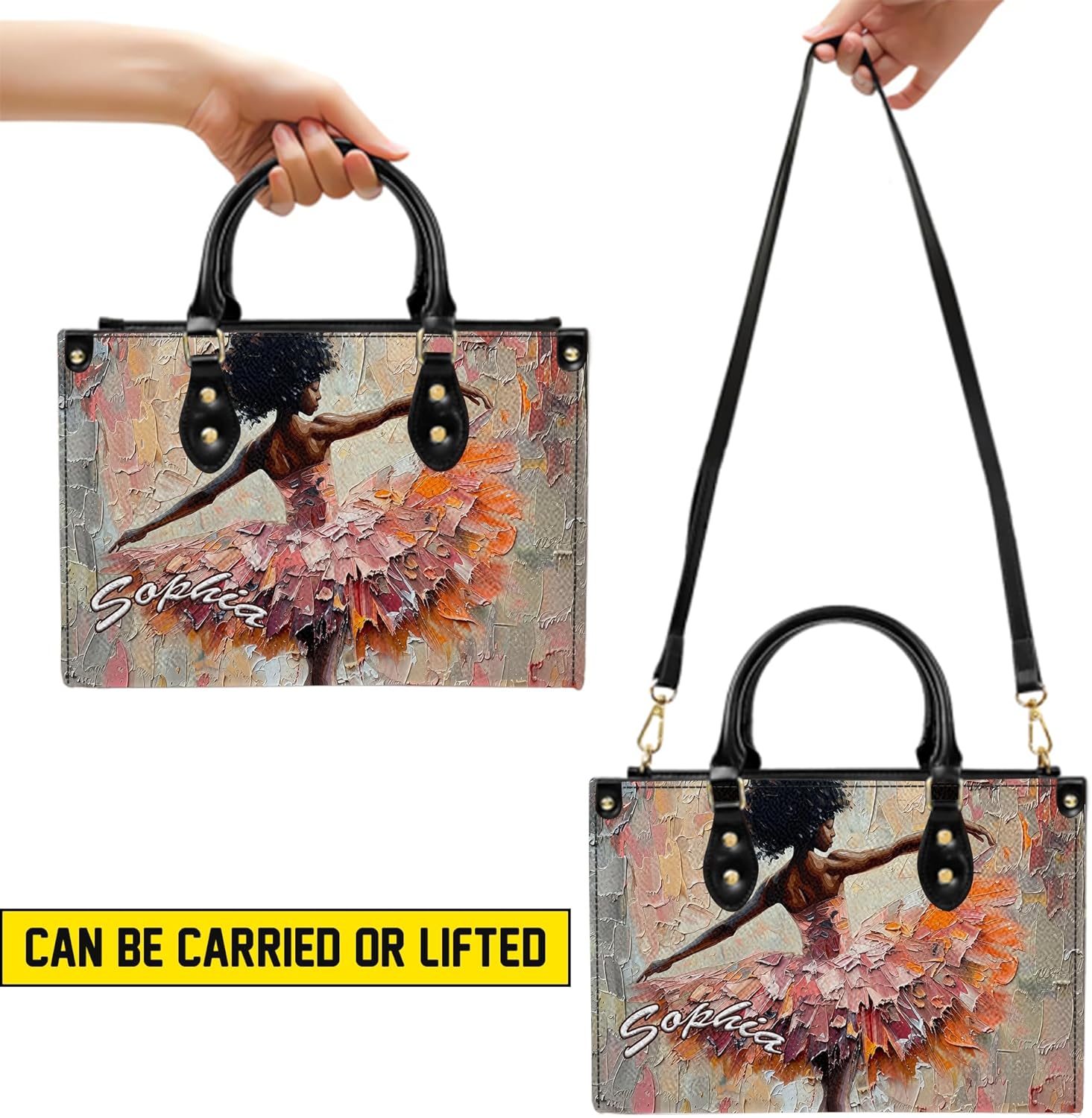 Personalized African American Leather Bag, African Handbag And Purse, Gifts For Black Girl Women, Stylish Gift For Her - Image 6